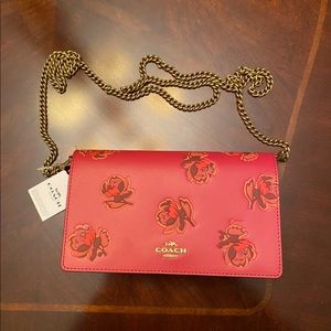 Coach Callie Foldover Chain Clutch w Floral Print